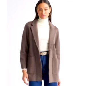 Quince Cotton Knit Heather Brown Blazer Size L